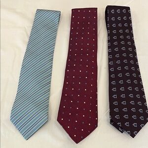 Collection of Men’s 100% Silk Striped, Dotted, Patterned Ties. France and Italy